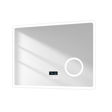 Miroir De Salle De Bain 60x80cm Anti-buée Bluetooth Loupe X3 Tactile Dimmable Lumière
