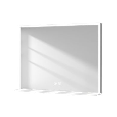 Miroir De Salle De Bain Avec Tablette 60x80cm Anti-buée Tactile Lumière Blanche Froide