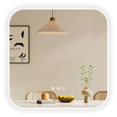 Miroir Lumineux Salle De Bain Carré 60x60cm Sans Cadre Tactile Anti Buée 3 Couleurs De Lumière