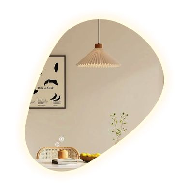 Miroir Salle De Bain LED 70x50cm Forme Goutte Anti Buée Tactile 3 Couleurs
