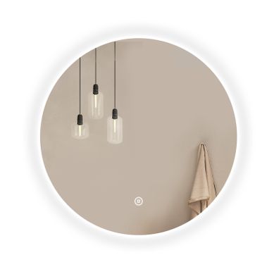 Miroir Salle De Bain LED, Diamètre 60cm, Interrupteur Tactile, Intensité Réglable, Blanc Froid