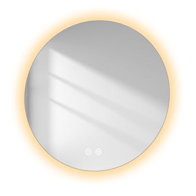 Miroir De Salle De Bain LED Rond Diamètre 80 Cm, Interrupteur Tactile, 3 Couleurs De Lumière