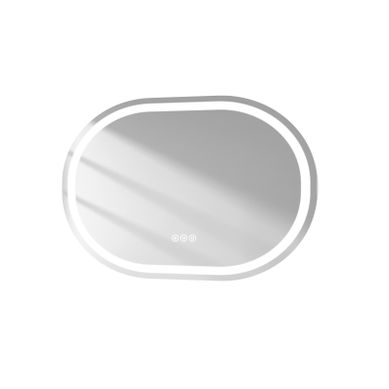 Miroir LED Salle De Bain Ovale 70x50cm Tactile Anti Buée Éclairage LED 3 Couleurs