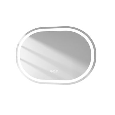 Miroir LED Salle De Bain Ovale 80x60cm Tactile Anti Buée Éclairage LED 3 Couleurs