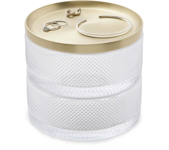 Boîte à Bijoux En Verre Transparent Avec Couvercle – Présentoir élégant Pour Bijoux Et Petits Objets – Rangement Et Décoration Maison