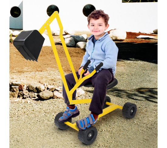 6V Excavatrice Electrique Enfants Avec Pelle & Siège Rotatif Pelleteuse Enfants Avec Lumieres Led Musique Charge 25kg Pour Enfants De 3 Ans Jaune Maison Chic 85131975 6V Excavatrice Electrique Enfants Avec Pelle & Siège Rotatif Pelleteuse Enfants Avec Lumieres Led Musique Charge 25kg Pour Enfants De 3 Ans Jaune Maison Chic 85131975