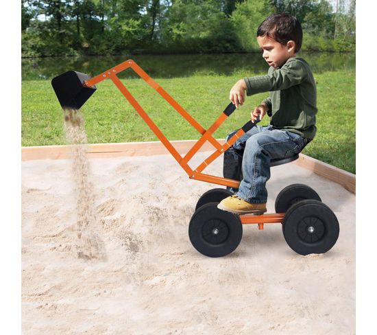 Tracteur Jouet Pour Enfant Avec Pelle, Seau Rotatif Et Roues Antidérapantes