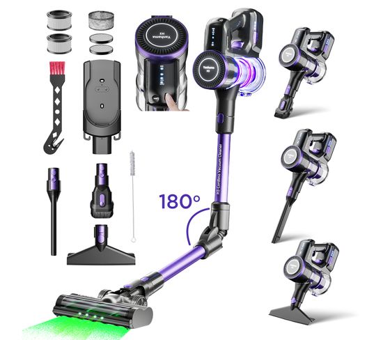 Aspirateur Sans Fil Vozascly F10 Flex 400W 38KPa - 60 Min Autonomie, Léger, Tuyau Pliable, 3 En 1 - 11