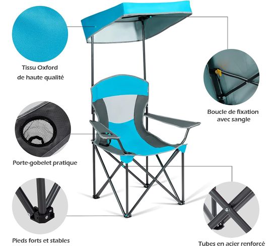 Plateau Latéral Pour Chaise De Camping Avec Porte-gobelet - Accessoire De Camping, Neuf