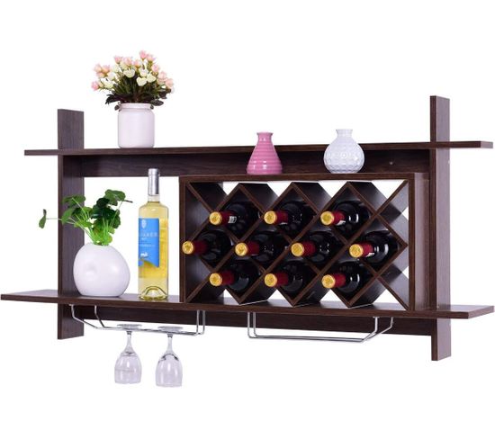 B4Life Casier à Vin Mural Avec Cintre Pour Verres à Pied, Paquet De 2