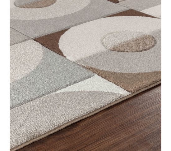 Tapis design moderne, densité élevée, marron, 120 x 170 cm Everest | Maisons du Monde