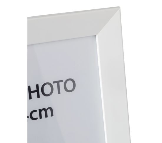 Cadre Photo Blanc 24x24cm Avec Filet Argent - Verre Plexi Inclus - Pour Photo, Poster Ou Diplôme