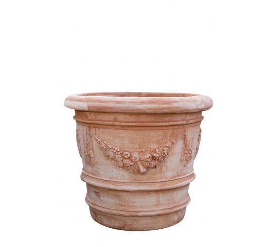 65cm de haut pour ce vase type grec terre cuite écrue, de belle présence - Décoration