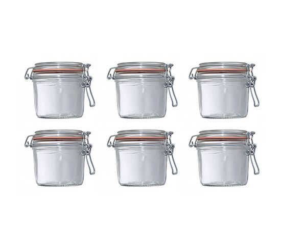 Lot De 6 Bocaux Verre 1000ml Avec Fermeture Métal - Conservation Alimentaire, Hermétique
