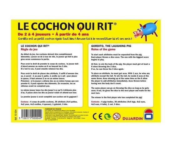 DUJARDIN - LE Cochon qui Rit par 2 - Jeu de société pour enfant - A DUJARDIN - LE Cochon qui Rit par 2 - Jeu de société pour enfant - A