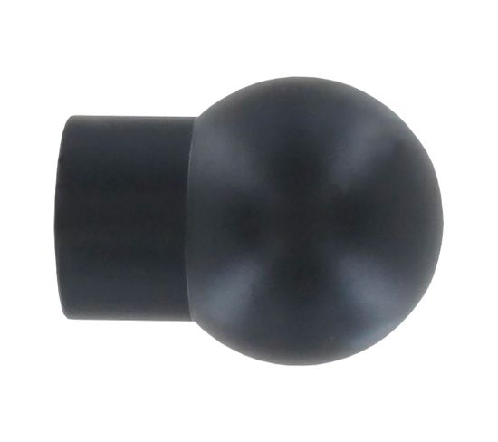 GARDINIA Boule D'Extrémité 2 Embouts Métal Noir Mat Pour Tringles à Rideaux 16 Mm - Série Memphis