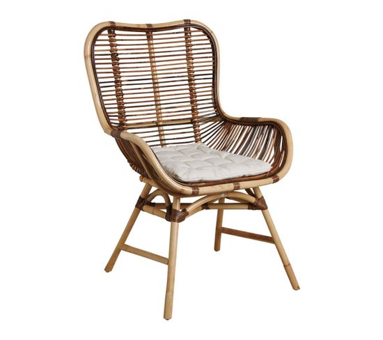 Fauteuil En Rotin Croco Avec Coussin Bontang Fauteuil But