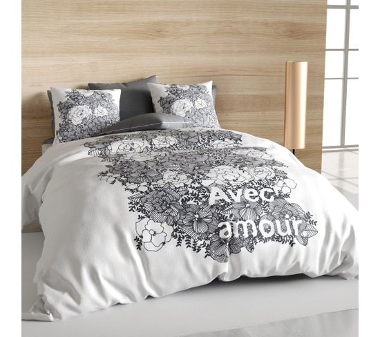 Parure De Lit Sincère - Housse De Couette 260x240 + 2 Taies - Coton Bio - Neuf