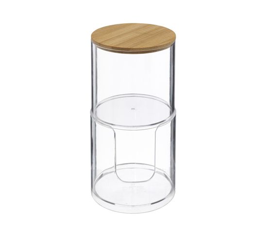 Lot De 2 Pots Apothicaire En Acrylique | Rangement Salle De Bain Pour Coton, Cotons-Tiges