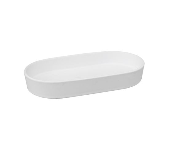 Plateau Rectangulaire Céramique Blanche - Organiseur Salle De Bain Et Cuisine - 16 X 8 Cm