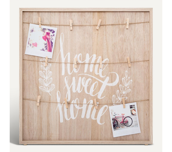 DEECOZY Lot De 2 Présentoirs Photo Suspendus En Bois Avec 30 Clips - Décoration Murale Élégante Et Modulable - 2