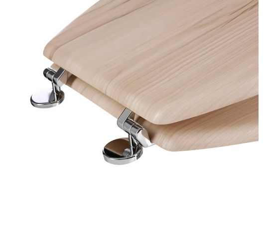 Abattant WC Five En Bois Déco Palawan - Charnières Zinc - Universel - Dimensions 36x42.5x5.35cm