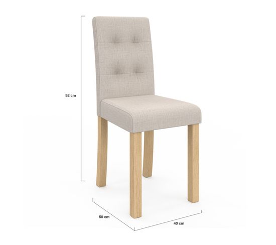 Lot De 4 Chaises POLGA Capitonnées Grises - Design Moderne, Dimensions 94x61x43 Cm, Polyester, Neuves Sous Carton - Pour Salle à Manger Ou Bureau
