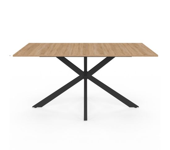 IDMarket Table Haute De Bar Rectangulaire Alix Pied Araignée Bois Et Noir 100 Cm