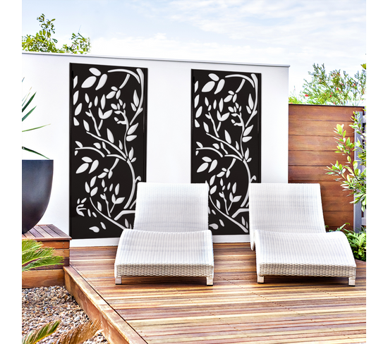 IDMarket Dekor-Panel KOS – 160x60 Cm, Grau, Metall, 4 Befestigungsarten, Für Terrasse & Wand