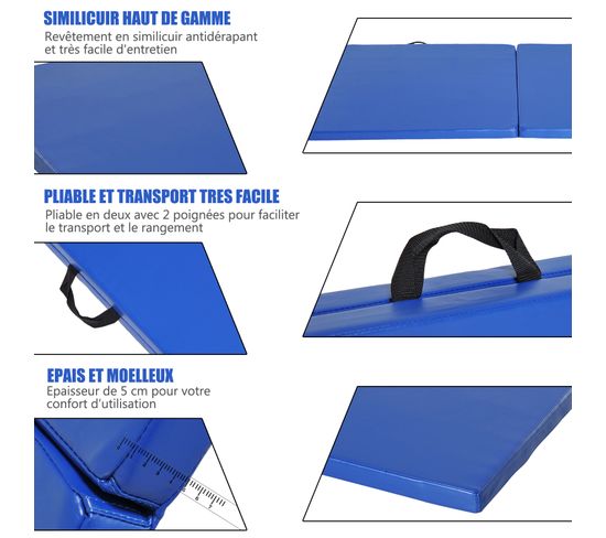 CCLIFE Tapis De Gymnastique Épais 180x60x5cm Pliable - Matelas ZERRO Fitness