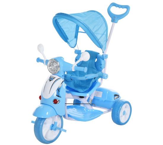 Tricycle Enfant Evolutif Effets Lumineux Sonores Blanc Bleu Draisienne Tricycle But