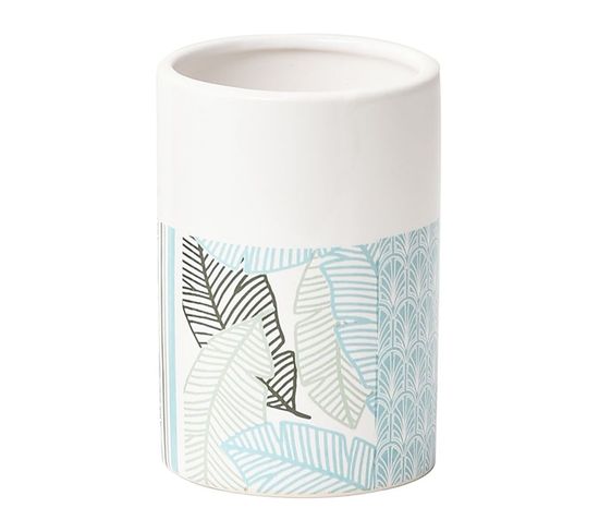 Axentia Gobelet à Dents Paris – Porte-Brosse Céramique Blanc Antique, Tasse Brosse à Dents Ronde Style Français Élégant