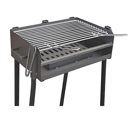 Barbecue Suspendu En Acier - Diamètre 61 Cm - Grille Réglable - Style Industriel Pour Terrasse Et Jardin