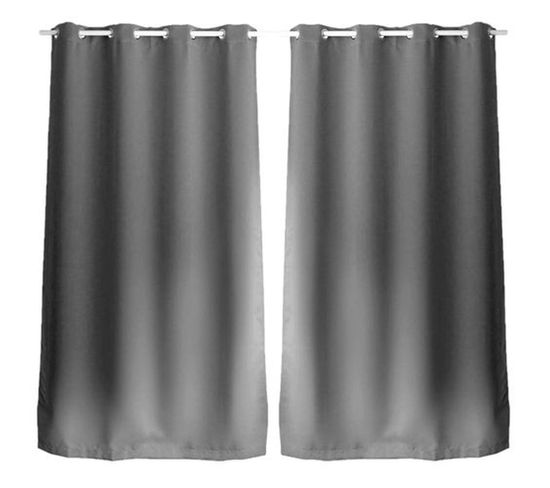 Deconovo Lot De 2 Rideaux Occultants De Salon à Oeillets 135x240 Cm Isolant Thermique Beige