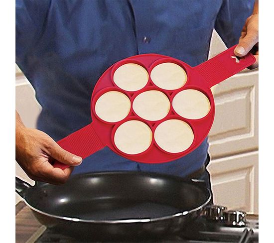 Moule à 7 Blinis Starflex Noir 7 Cm – Silicone, Lot De 1, Neuf