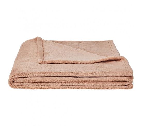 Plaid Rose Poudre 230x250 Texture Polaire Douce Lichen Plaid But