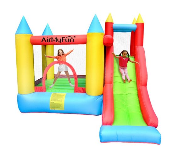 Chateau Gonflable Sunny Jelly Surface 280x275x210 Cm Souffleur Et Sac De Rangement Inclus Aire De Jeux Structure Gonflable But