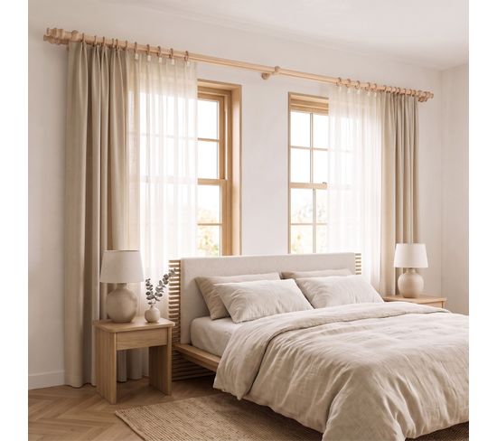 Tringle Bois Merisier 28mm – Déco Élégante | MOBOIS
