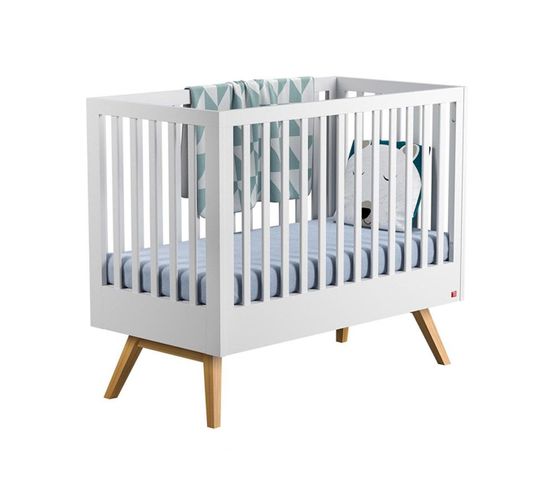 Lit Bebe 60x1 Nature Blanc Lit Bebe But