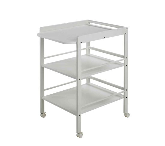 Table A Langer Bebe En Bois Blanc Clarissa Avec 2 Etageres De Rangement Commode Commode Table A Langer But