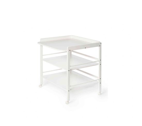 Table A Langer Bebe En Bois Blanc Clara Avec 2 Etageres De Rangement 74x86 Cm Geuther Commode Commode Table A Langer But