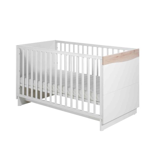 Lit Bebe Evolutif En Bois Blanc Et Hetre Wave 70x140 Cm Geuther Lit Evolutif But