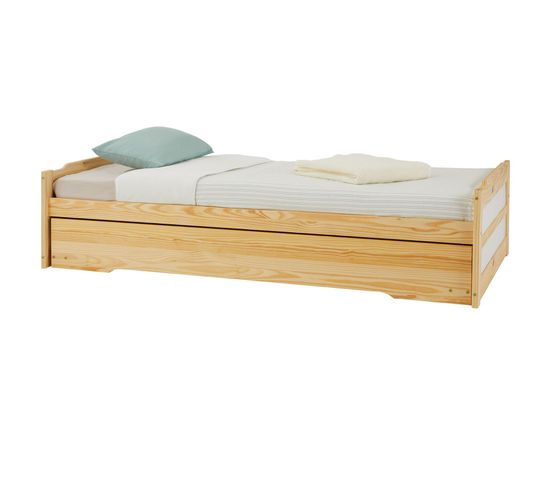 Cadre de lit en bois de pin massif 90x190 cm - QQMORA - MWX94185