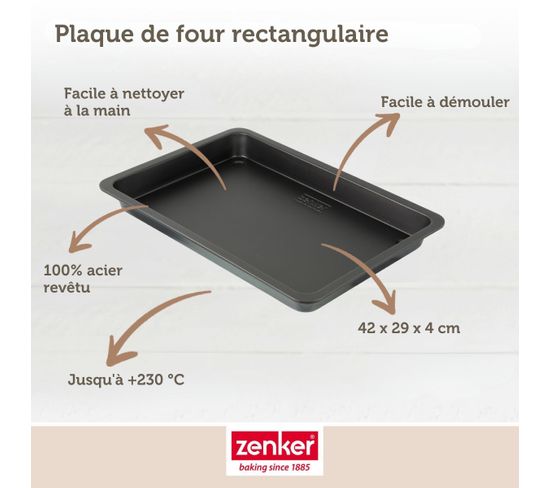 Plaque à Pâtisserie Antiadhésive 40x30 Cm - Pour Four, Biscuits, Gâteaux, Légumes Rôtis - Facile à Nettoyer, Alliage Aluminium - 9