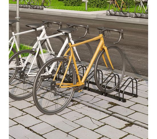 Râtelier Vélo Pour 6 Vélos.range Vélo Au Sol Ou Mural.porte-vélos En Métal Noir - Toute l'offre