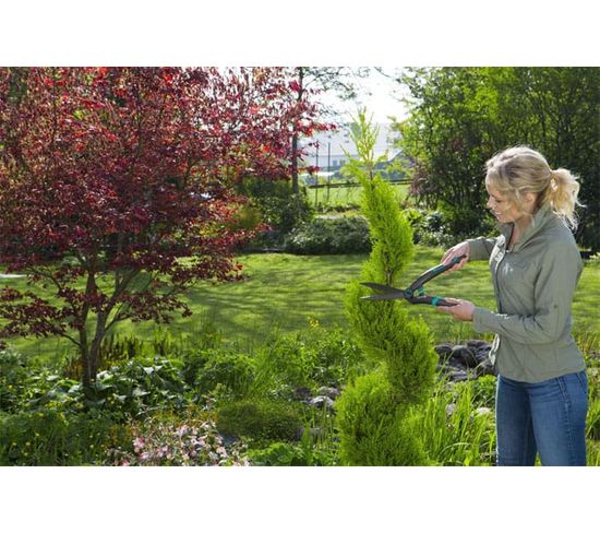 Cisaille à Haies Manche Aluminium - Lames 22 Cm, Longueur 55 Cm - Revêtement PTFE Cap Vert - Jardinage