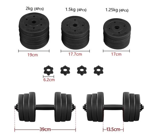 Haltères Oliver En Vinyle - Lot De Paires De 0,5kg à 5kg (7 Paires)