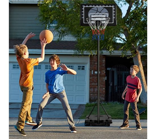 Panier de Basket Extérieur Portable Réglable en Hauteur 257-305 cm