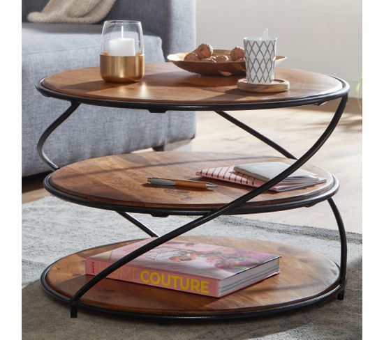 Table Basse,Table D'appoint, Table De Salon Noir 35x35 Cm Bois Massif De Pin942987 | Leroy Merlin