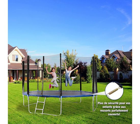 Tente De Protection Pour Trampoline - 3 Tailles (305/366/427 Cm), Imperméable, Anti-UV, Avec Fenêtres En Maille
